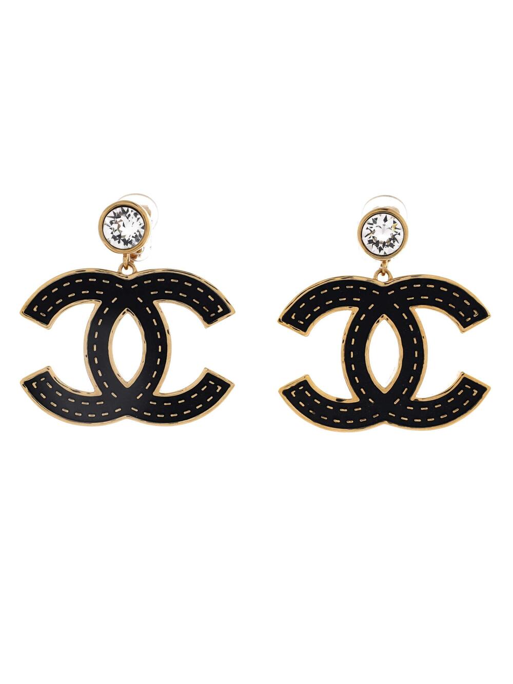 Chanel Cc Drop Clip-On Earrings Metal #351224C98B
